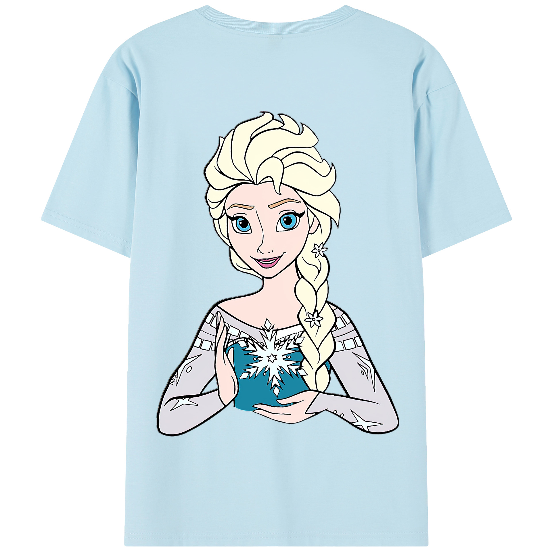 （画像用） アナと雪の女王 アンナ エルサ Frozen Anna Elsa 綿100％半袖Tシャツ（背面プリント）